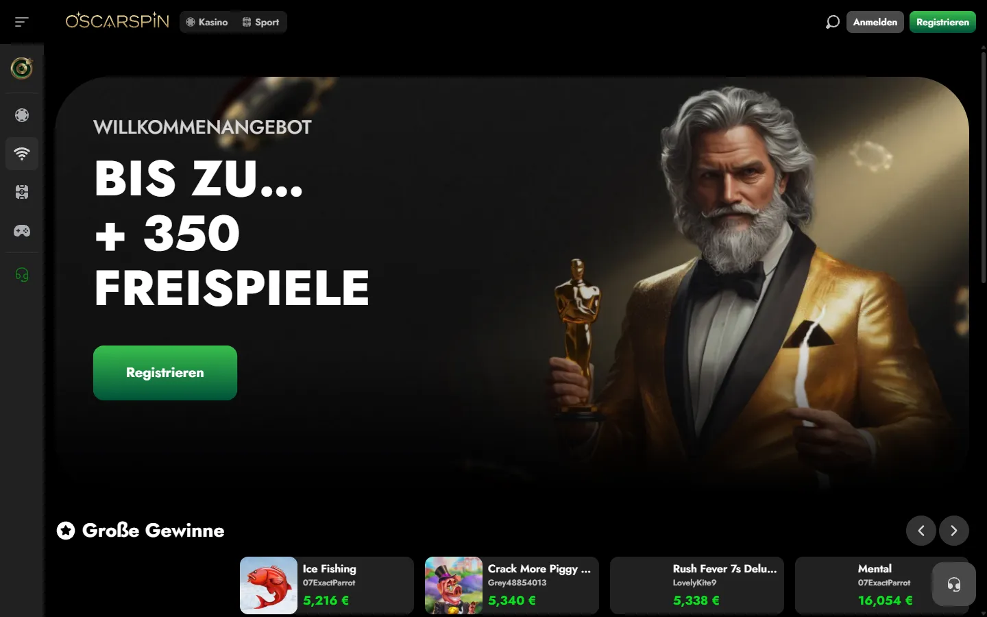 OscarSpin Live-Casino mit Evolution- und Pragmatic-Live-Spielen